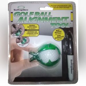 4/$20 Softspikes Golf Ball Alignment Tool marks both sides, clips to golf bag